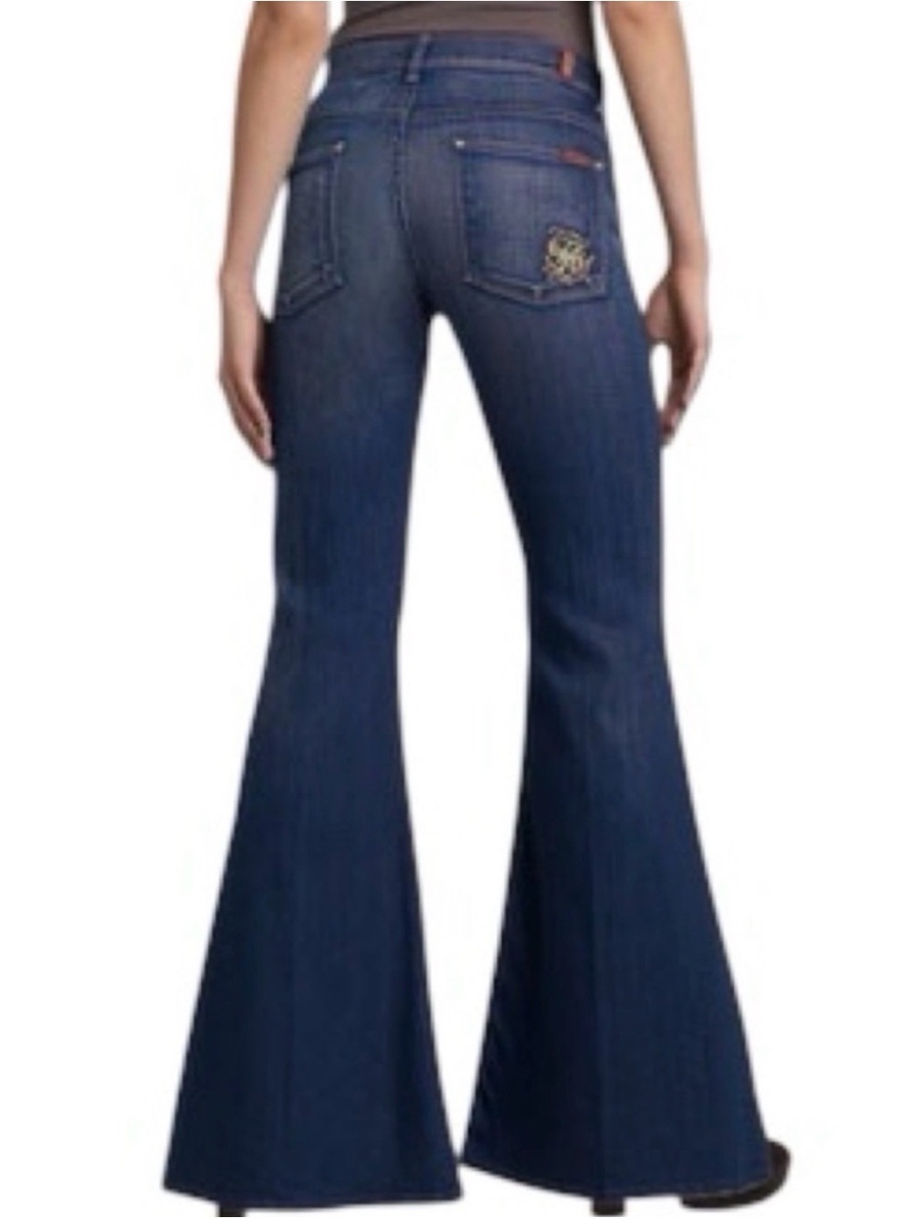 7 FOR ALL MANKIND The Bell Bottom High Rise Wide Leg Flare Stretch Denim Jean